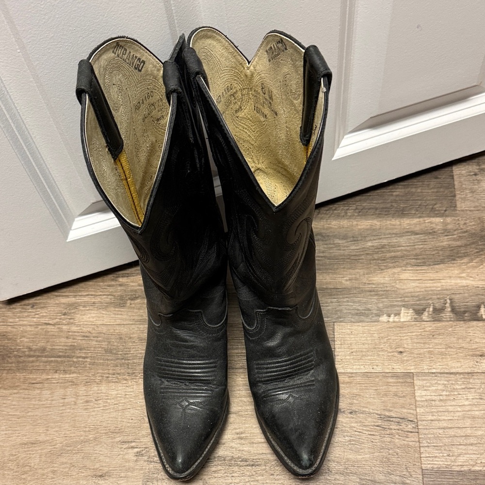 Durango Black Leather Western Boots - Picture 2 of 5